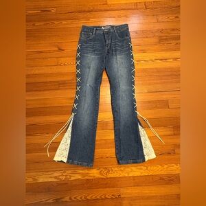 Bandini Denim Jeans with Lace bell bottom